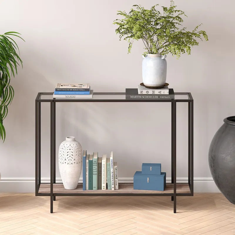 Vireo Round Accent Table with Geometric Base, 42-Inch