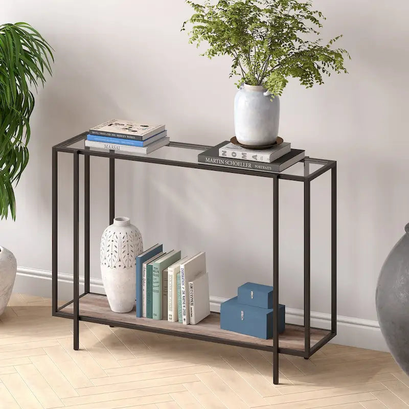 Vireo Round Accent Table with Geometric Base, 42-Inch