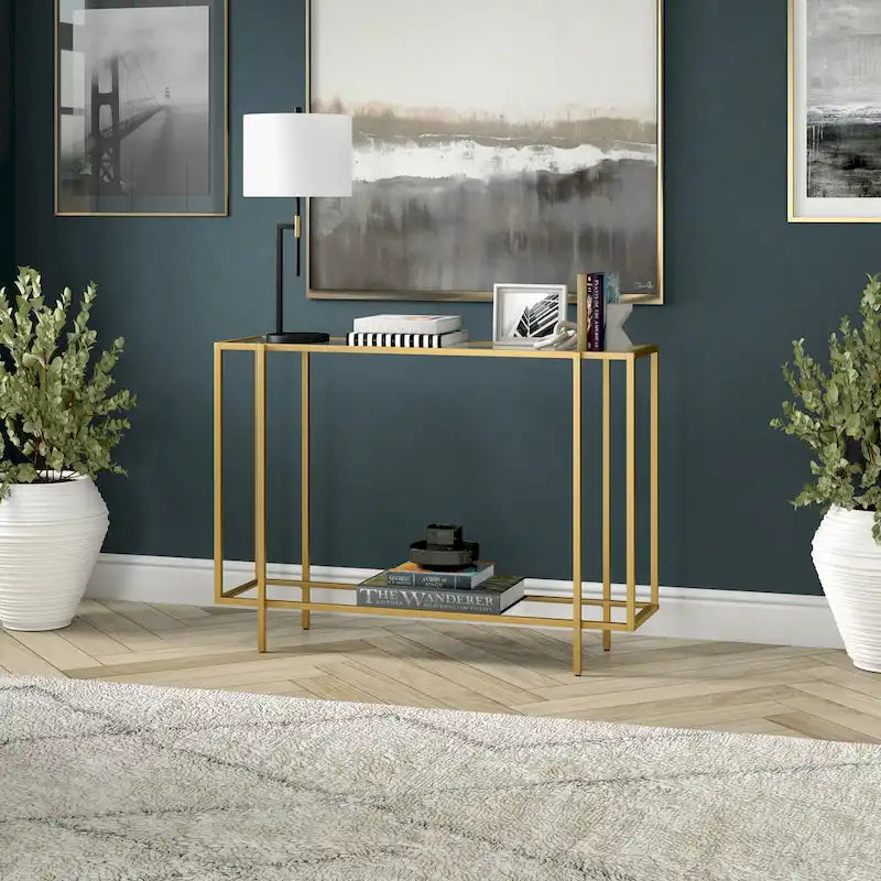 Vireo Round Accent Table with Geometric Base, 42-Inch