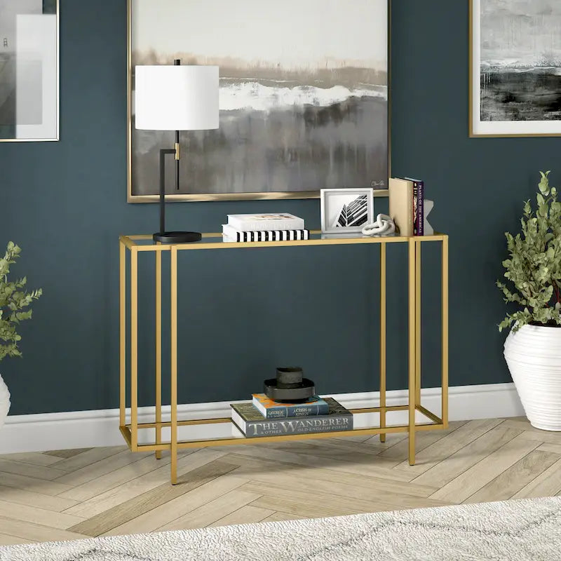 Vireo Round Accent Table with Geometric Base, 42-Inch