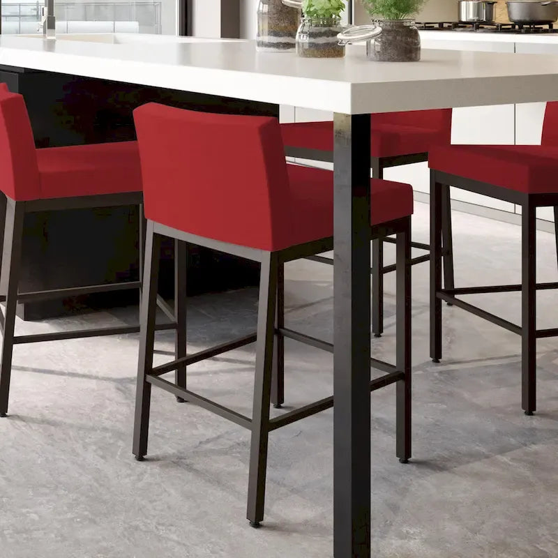Counter Height Bar Stool with Welded Metal Frame and Scratch-Resistant Finish