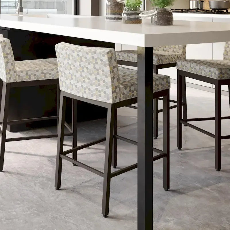 Counter Height Bar Stool with Welded Metal Frame and Scratch-Resistant Finish