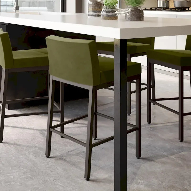 Counter Height Bar Stool with Welded Metal Frame and Scratch-Resistant Finish
