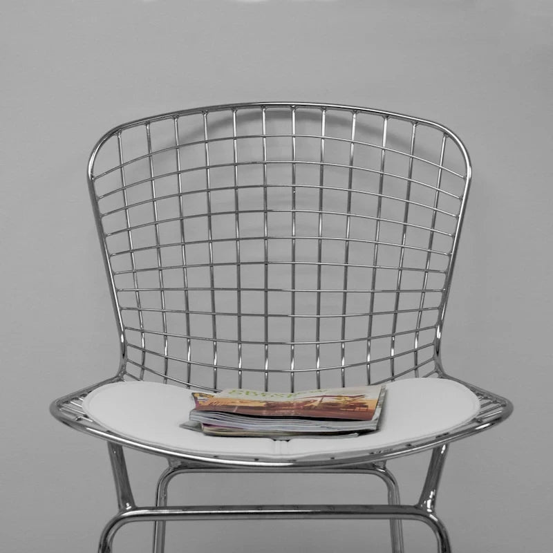 Mid-Century Modern Chrome Wire Counter Stool, Set of 2