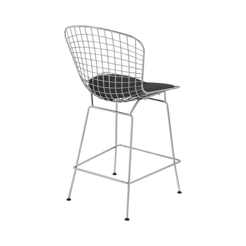 Mid-Century Modern Chrome Wire Counter Stool, Set of 2