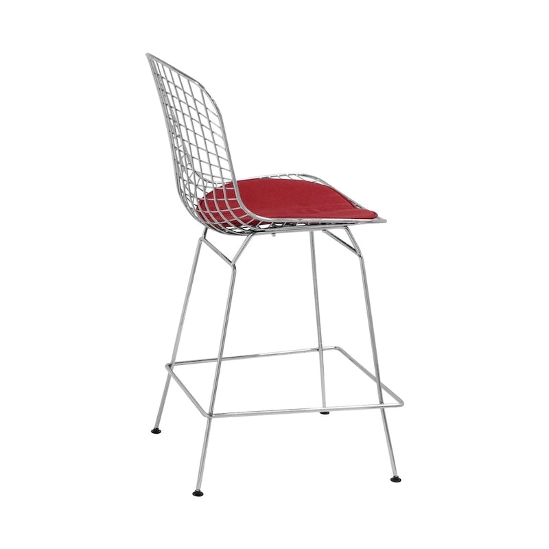Mid-Century Modern Chrome Wire Counter Stool, Set of 2