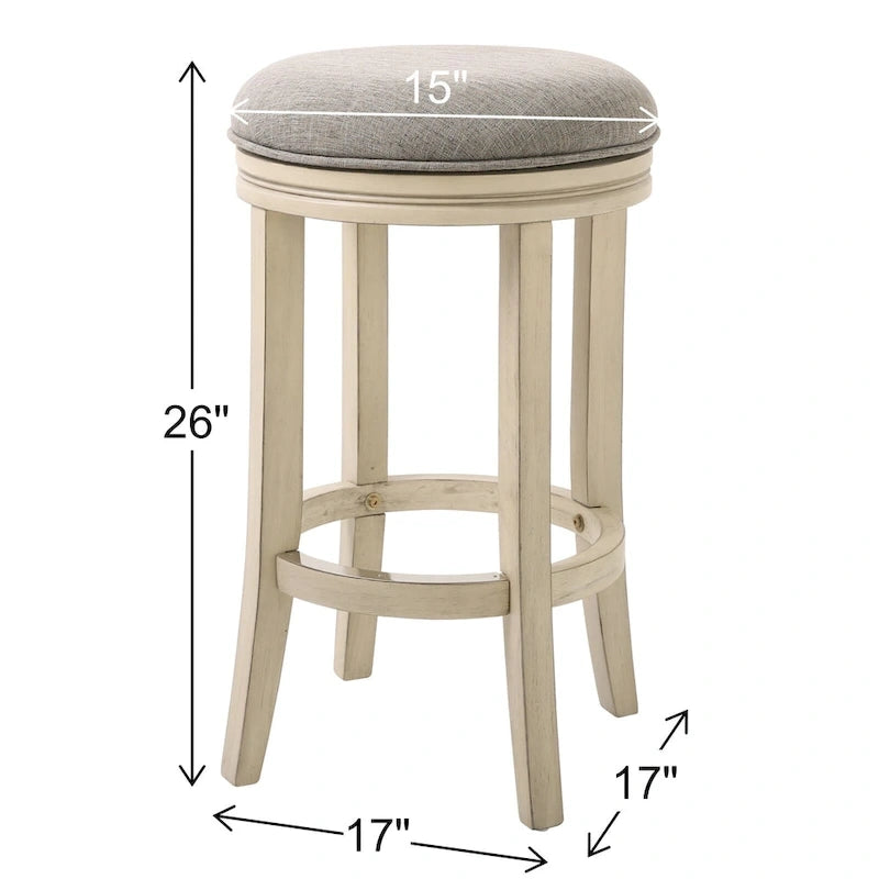 26-Inch Counter Height Swivel Bar Stool with Upholstered Seat