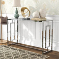 Glitterati Glam Chrome 48-inch Ripple Glass Sofa Table by Furniture of America