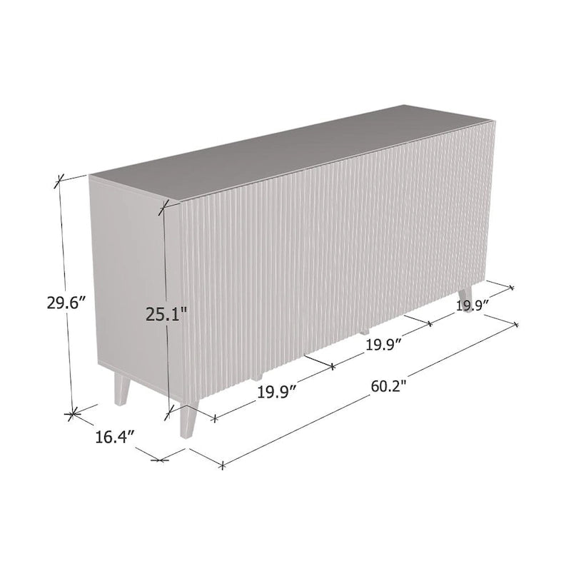 Modern 3D Effect Sideboard Cabinet with Matte Finish