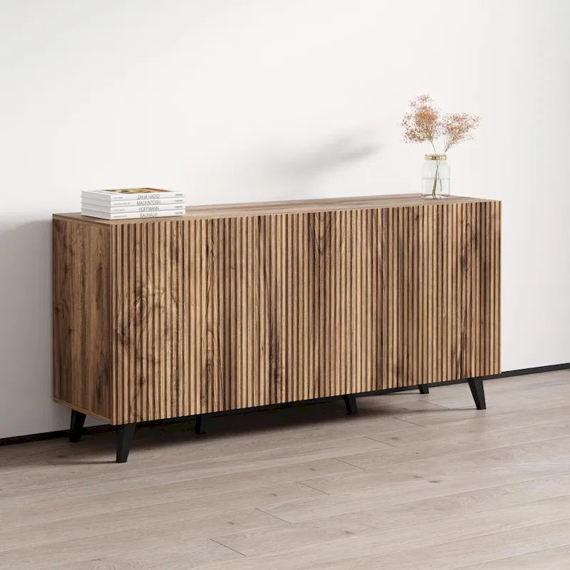 Modern 3D Effect Sideboard Cabinet with Matte Finish