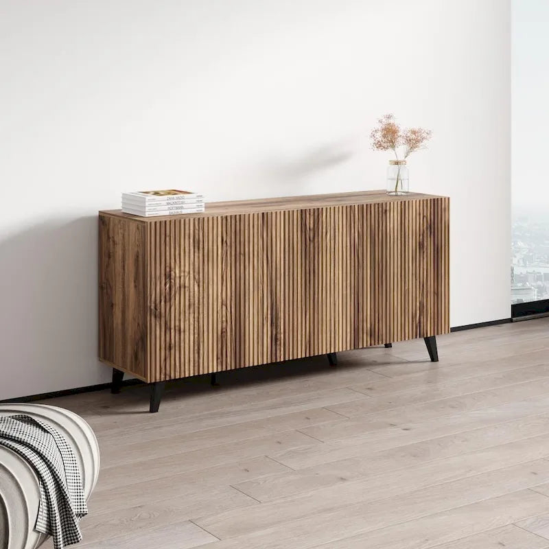 Modern 3D Effect Sideboard Cabinet with Matte Finish