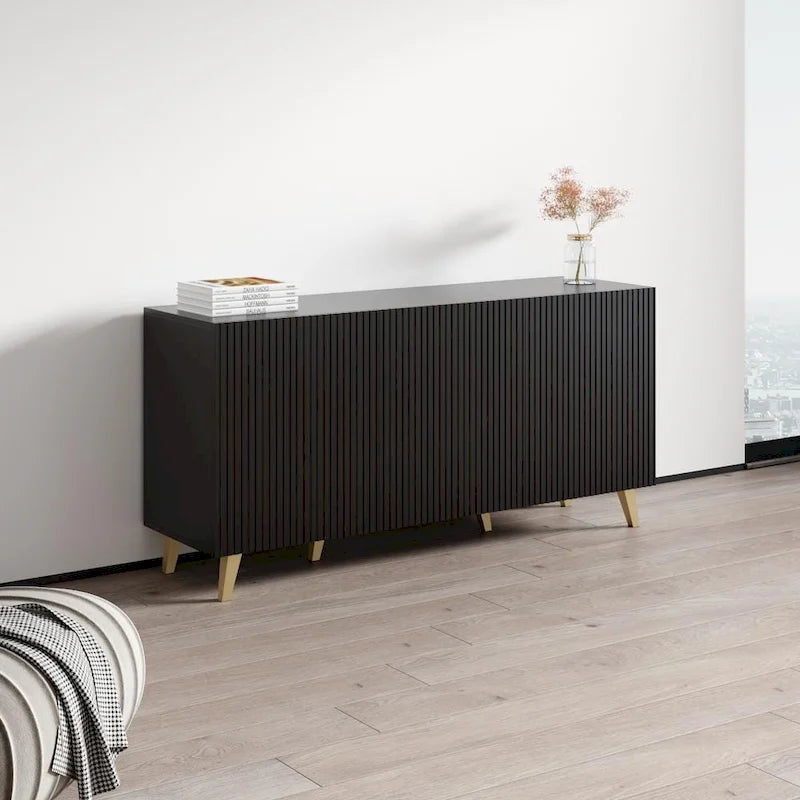 Modern 3D Effect Sideboard Cabinet with Matte Finish