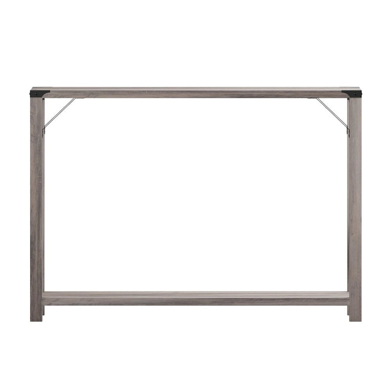 2-Tier Farmhouse Console Table with Metal Braces and Corner Caps