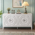 Retro Sideboard with Circular Groove Design Cabinet Doors