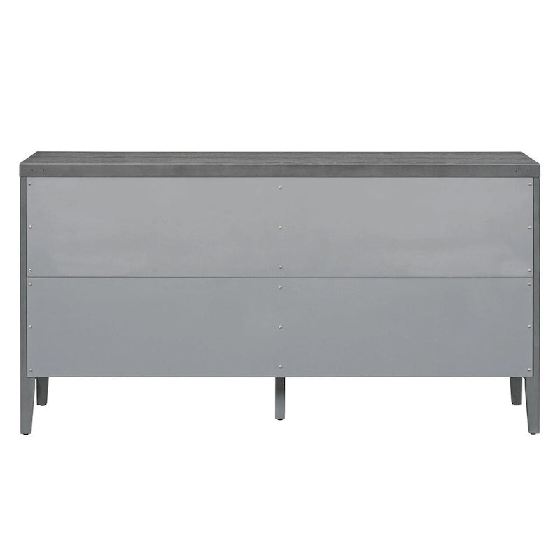 Retro Sideboard with Circular Groove Design Cabinet Doors