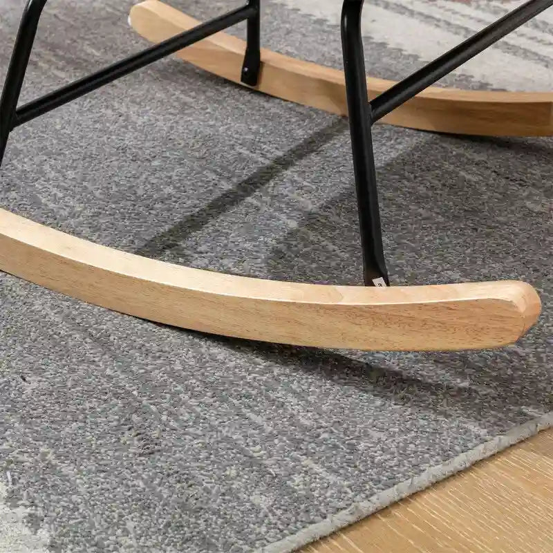 Fabric Padded Rocking Chair with Metal Frame and Elastic Foam Cushion