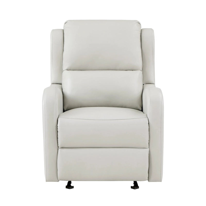 Faux Leather Manual Glider Recliner Chair with Removable Back and Pocket Coils