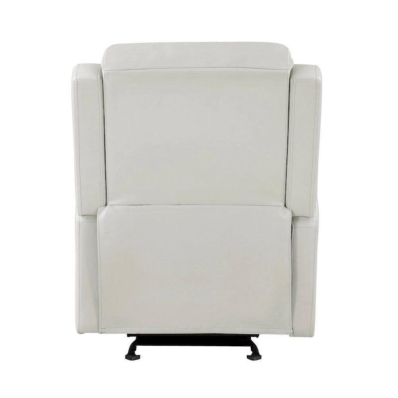 Faux Leather Manual Glider Recliner Chair with Removable Back and Pocket Coils
