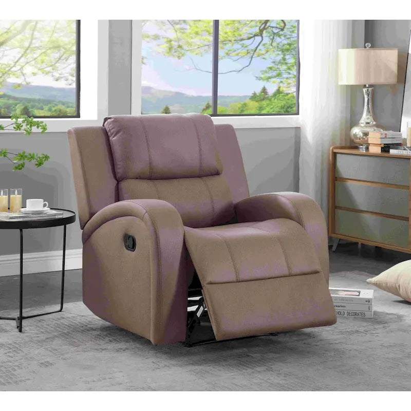 Faux Leather Recliner Chair with Adjustable Backrest and Foam Cushion