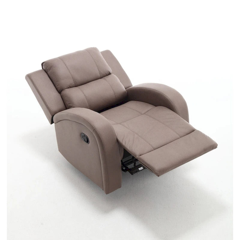 Faux Leather Recliner Chair with Adjustable Backrest and Foam Cushion