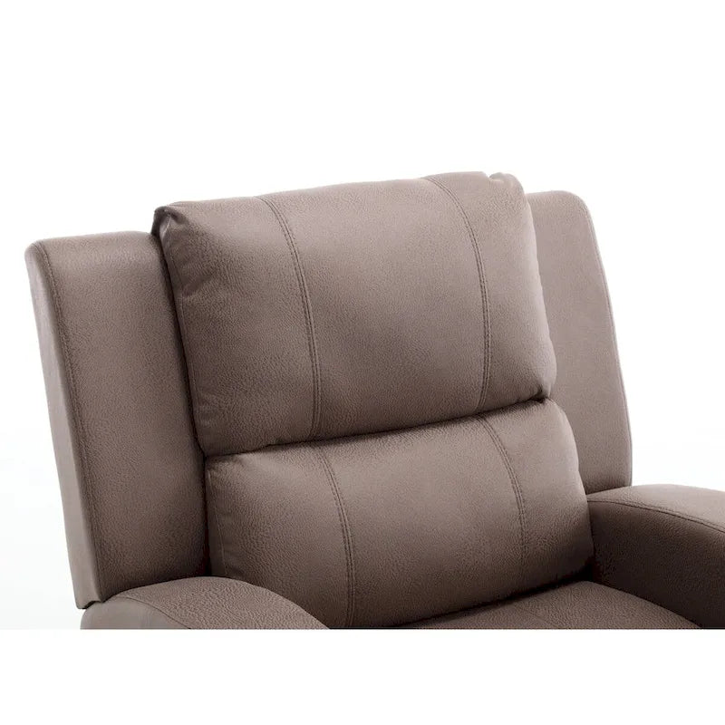 Faux Leather Recliner Chair with Adjustable Backrest and Foam Cushion