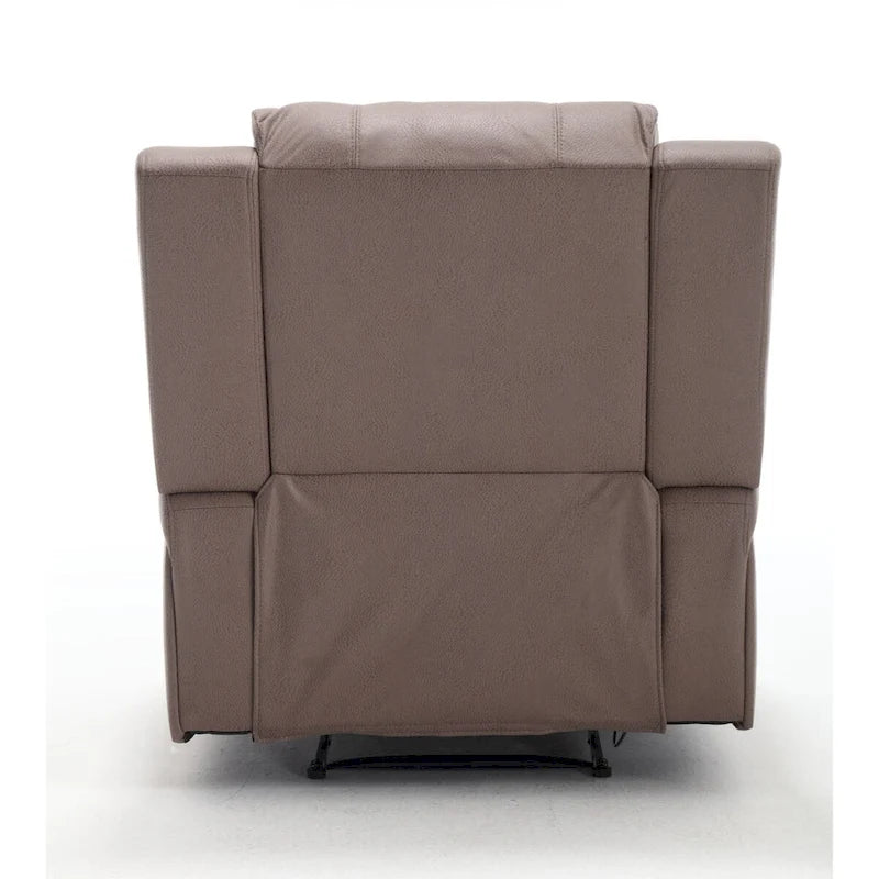 Faux Leather Recliner Chair with Adjustable Backrest and Foam Cushion