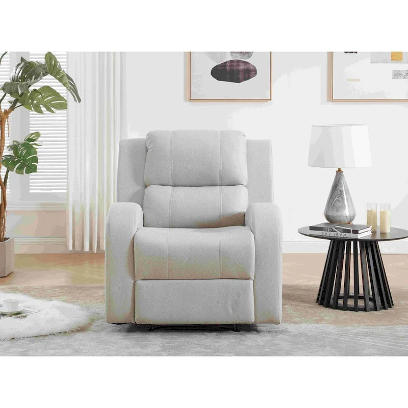 Faux Leather Recliner Chair with Adjustable Backrest and Foam Cushion