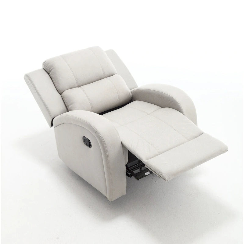 Faux Leather Recliner Chair with Adjustable Backrest and Foam Cushion