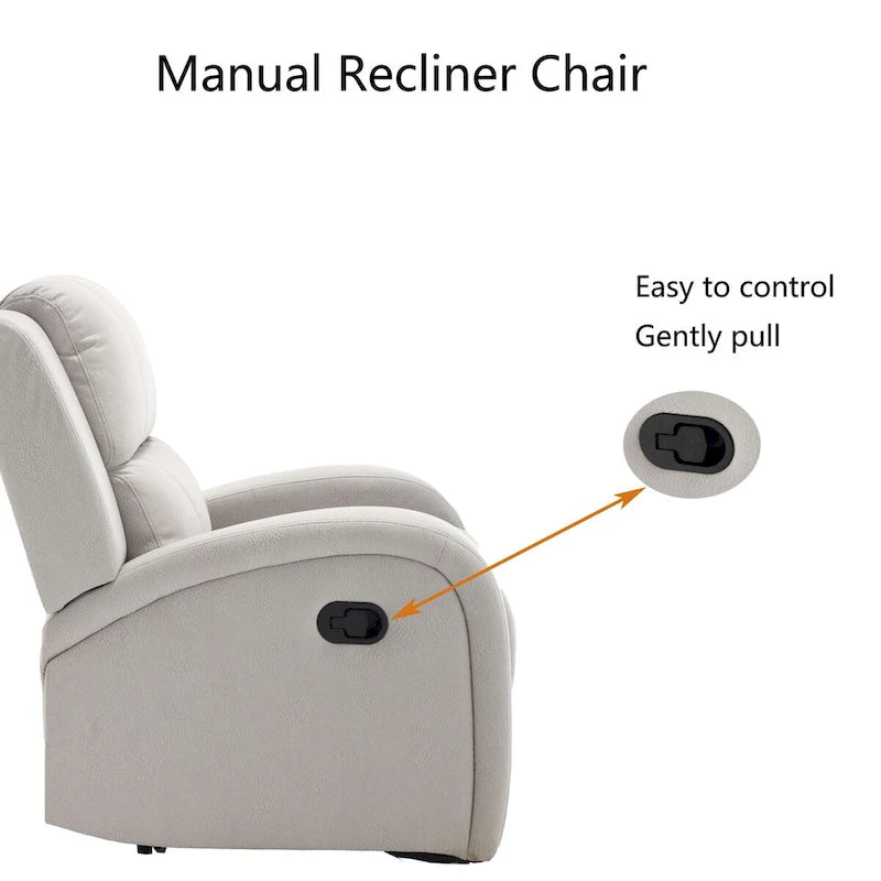 Faux Leather Recliner Chair with Adjustable Backrest and Foam Cushion