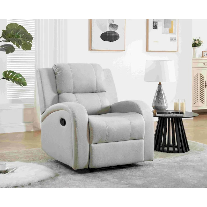 Faux Leather Recliner Chair with Adjustable Backrest and Foam Cushion