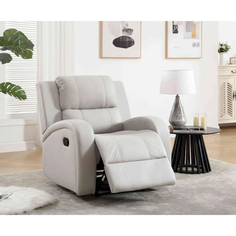 Faux Leather Recliner Chair with Adjustable Backrest and Foam Cushion