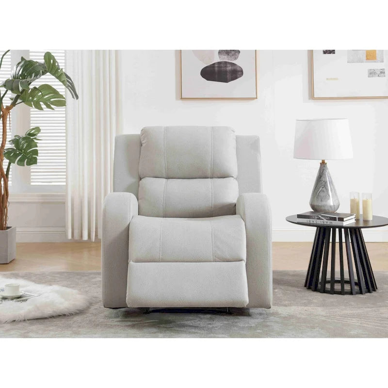 Faux Leather Recliner Chair with Adjustable Backrest and Foam Cushion