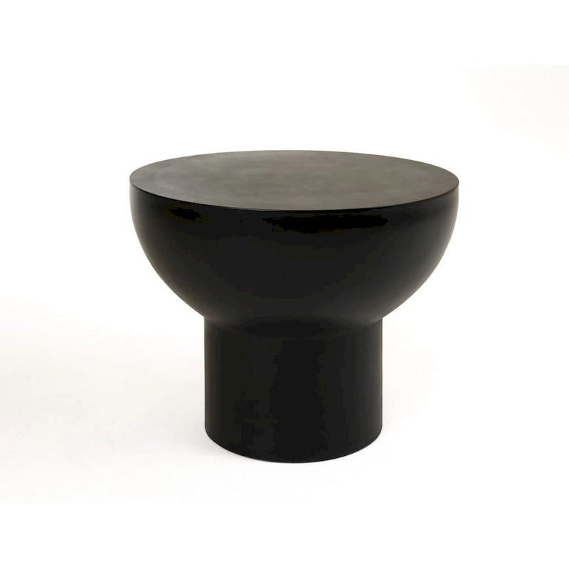 Fate Modern Black Concrete End Table with Metal Base