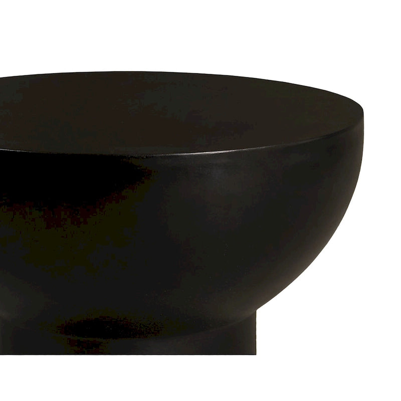 Fate Modern Black Concrete End Table with Metal Base