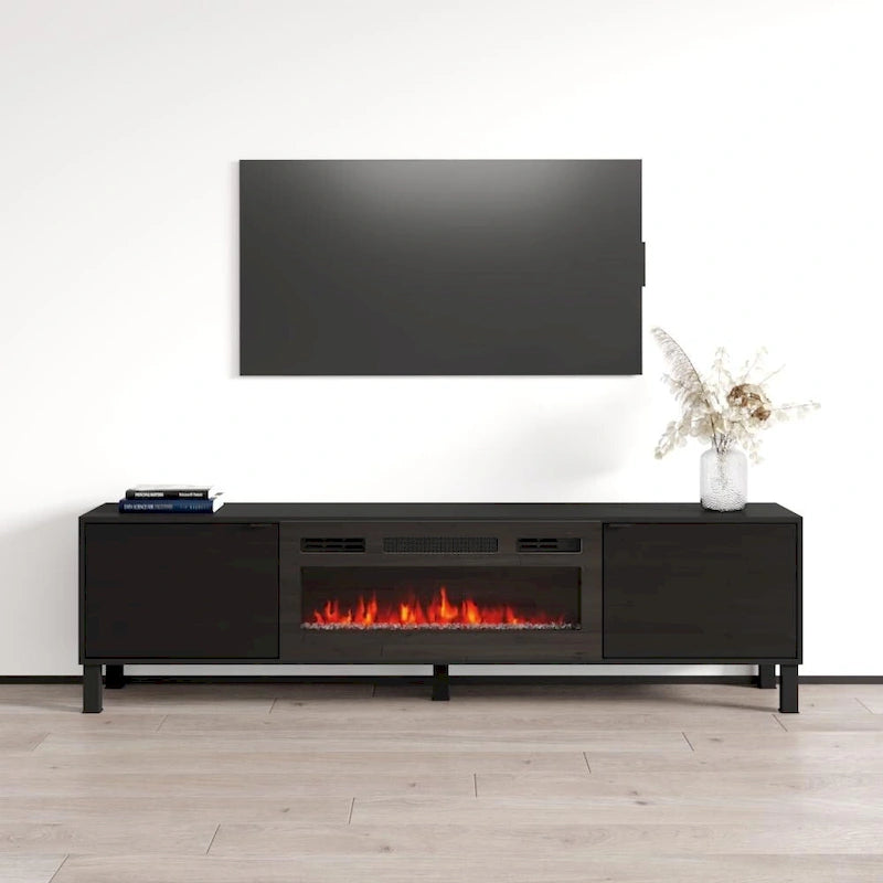70-Inch Fireplace TV Stand with Electric Fireplace Insert for TVs up to 80 Inches