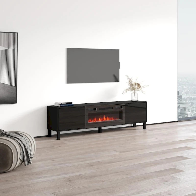 70-Inch Fireplace TV Stand with Electric Fireplace Insert for TVs up to 80 Inches