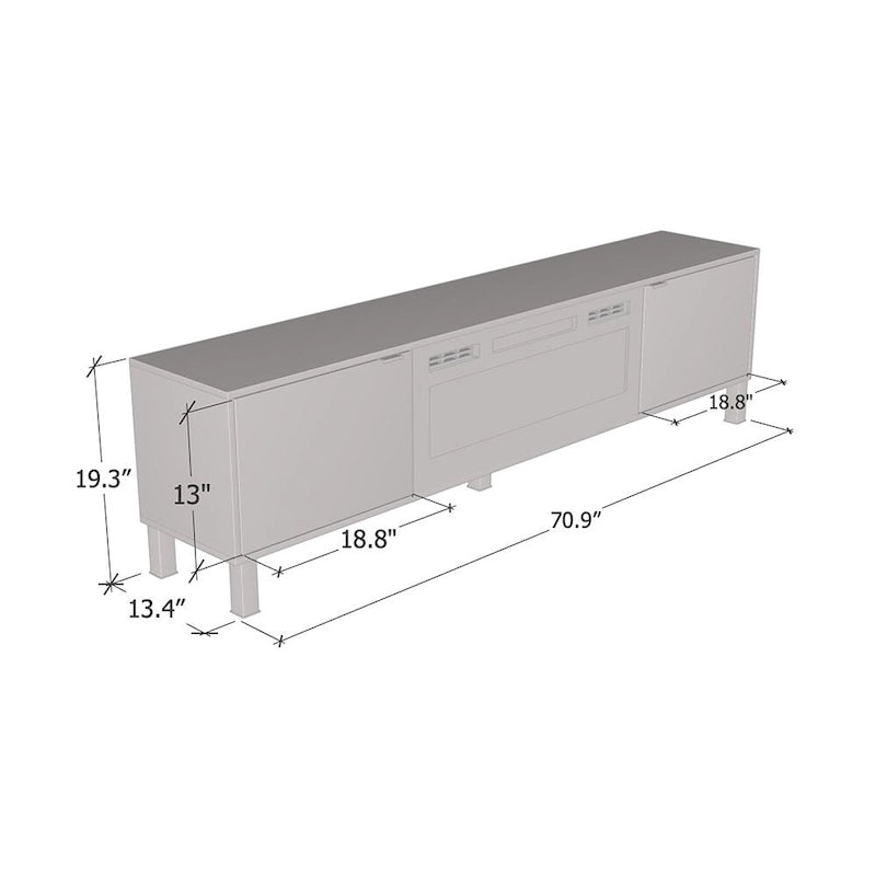 70-Inch Fireplace TV Stand with Electric Fireplace Insert for TVs up to 80 Inches