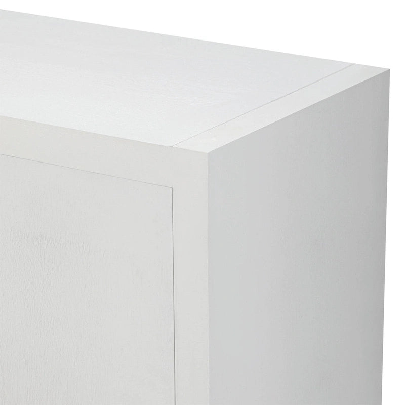 4-Door Storage Cabinet with Adjustable Shelves and Decorative Legs