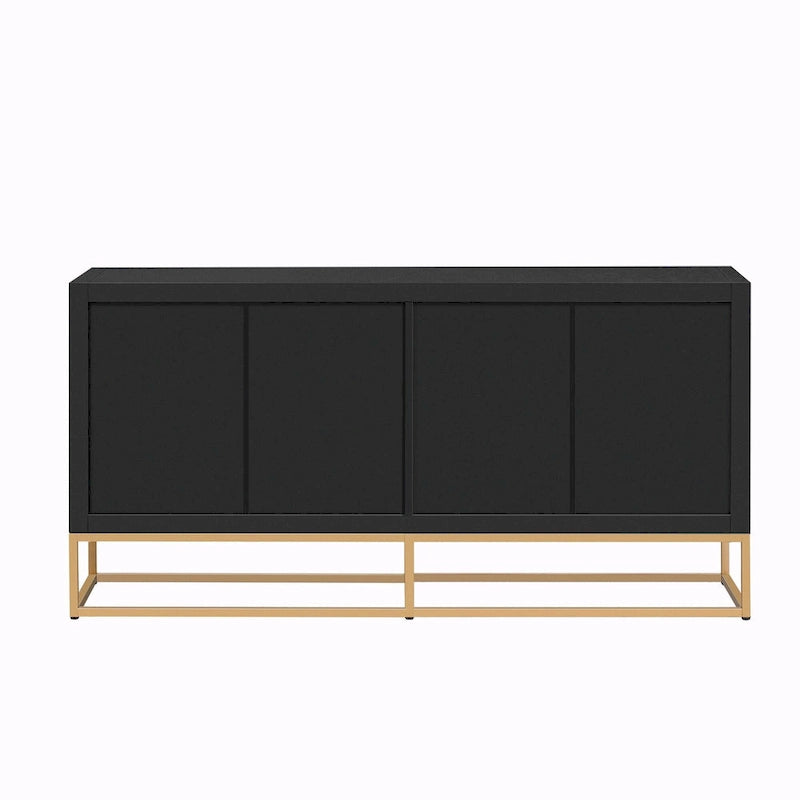 4-Door Storage Cabinet with Adjustable Shelves and Decorative Legs