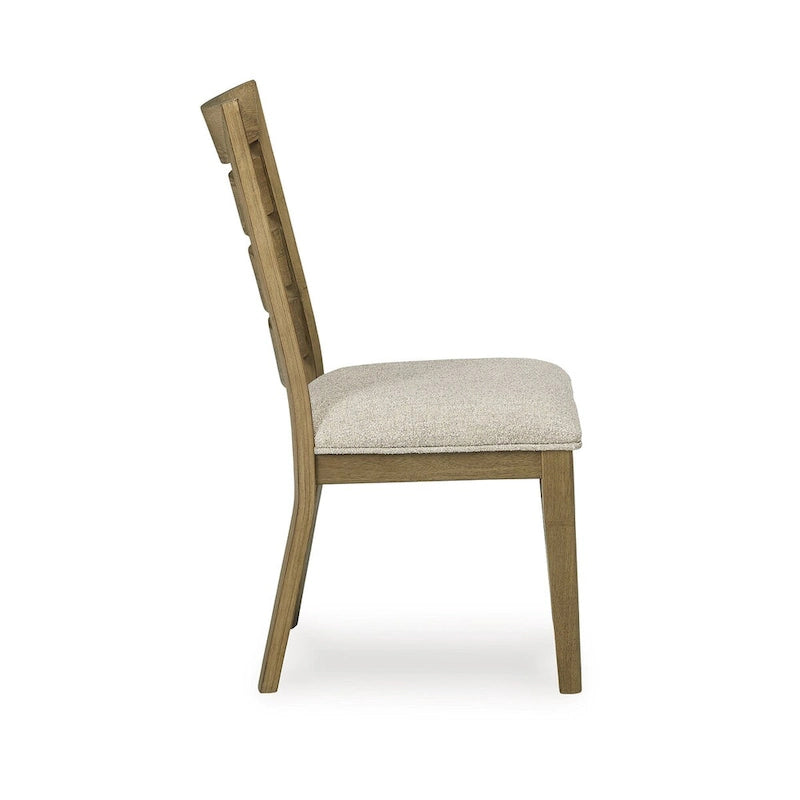 Button-Tufted Dining Chair with Tapered Wood Legs and Padded Seat