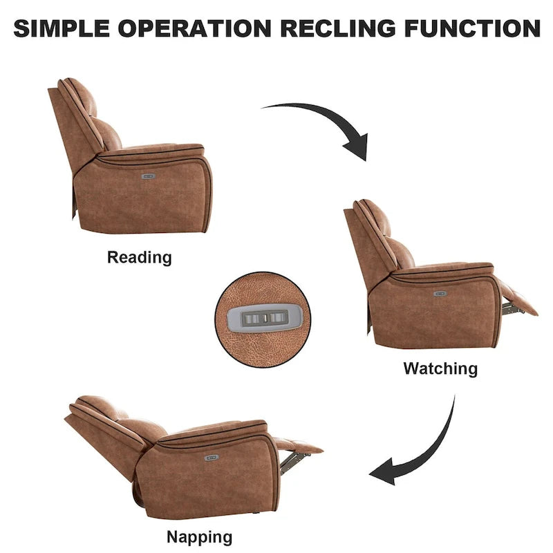 Manual Reclining Chair with Soft and Comfortable Cushions