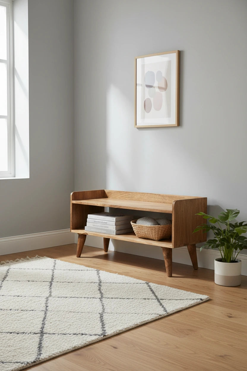 Oak-ish Nordic Storage Bench