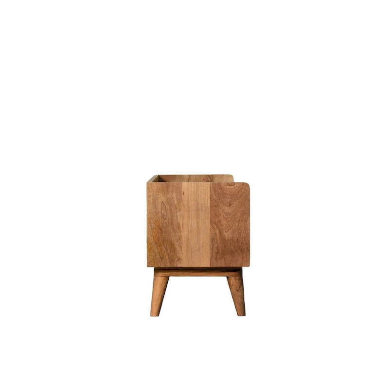 Solid Mango Wood Storage Bench with Nordic Style Legs