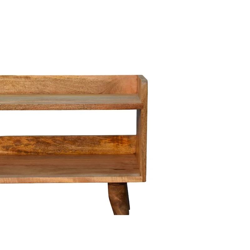 Solid Mango Wood Storage Bench with Nordic Style Legs