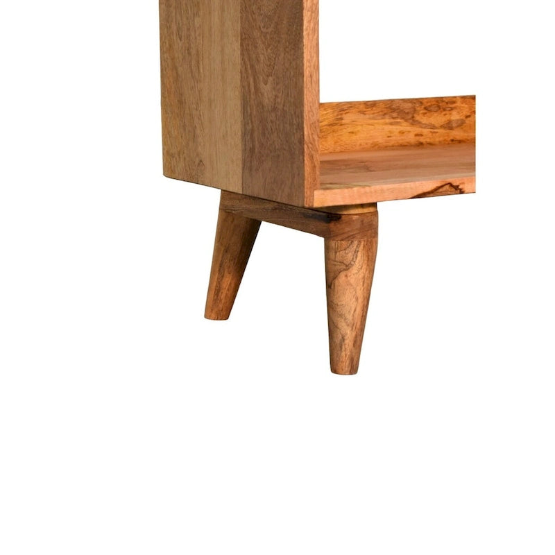 Solid Mango Wood Storage Bench with Nordic Style Legs