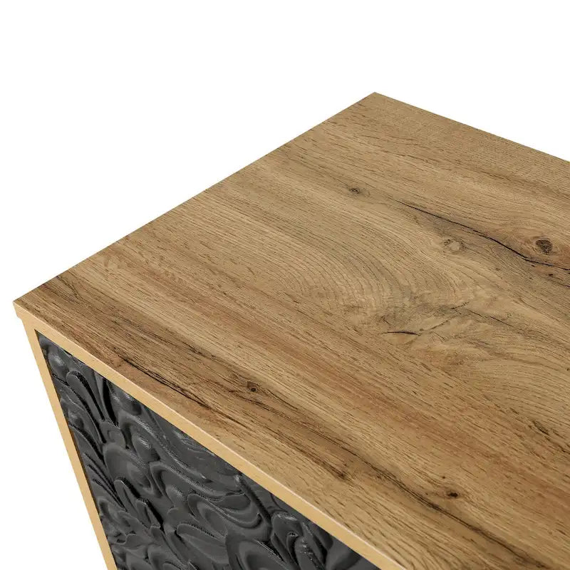 Carved Symmetrical Design Door Sideboard